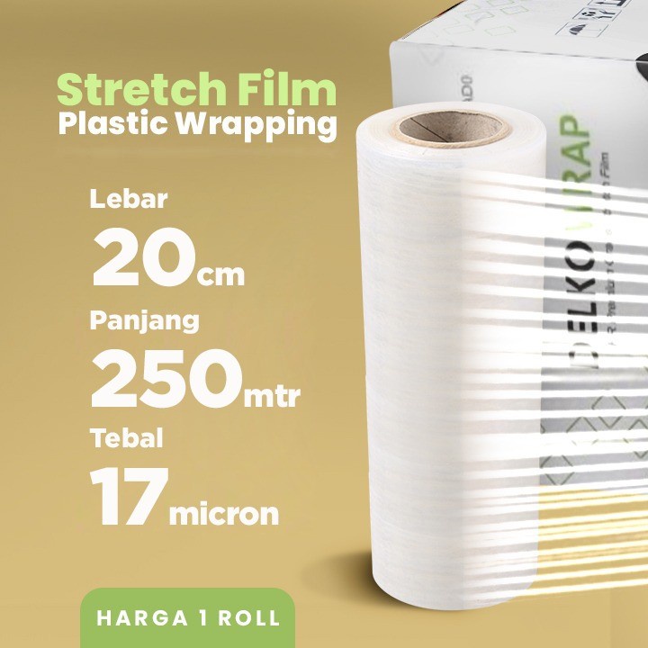 Plastik Wrap / Wraping/ Stretch Film Barang 20cm x 250m Bening