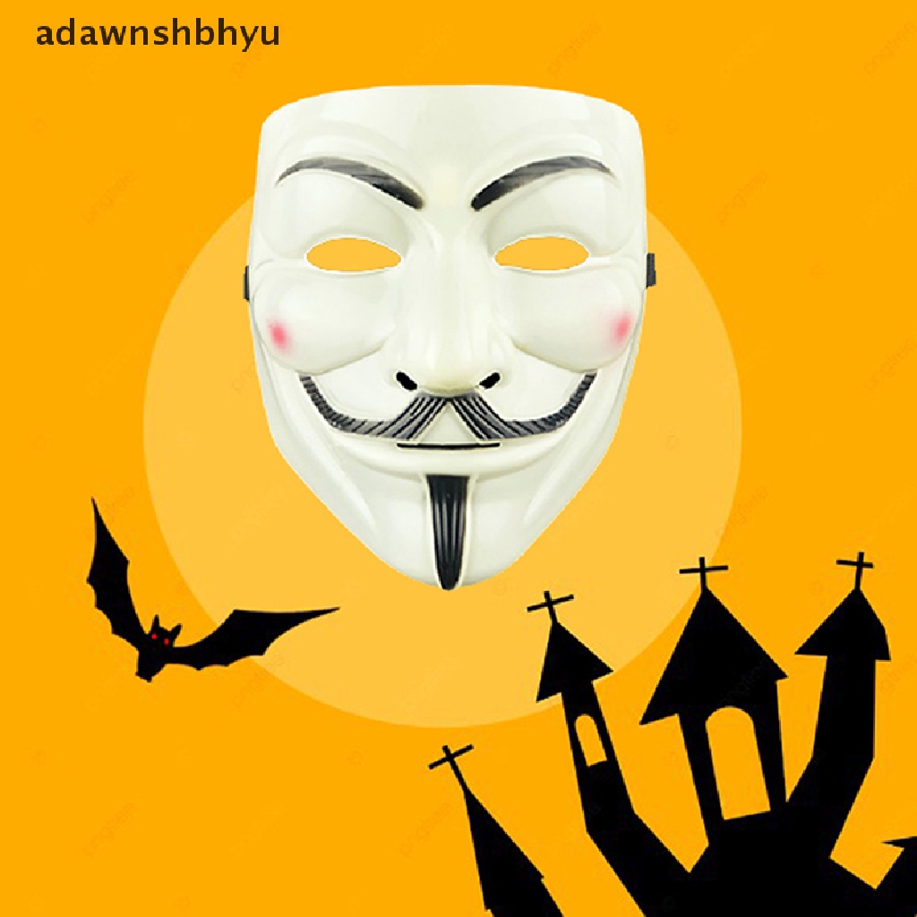 Adawnshbhyu Anonymous Vendetta Guy Fawkes Hacker Topeng Wajah Dewasa Halloween Pesta Mewah ID