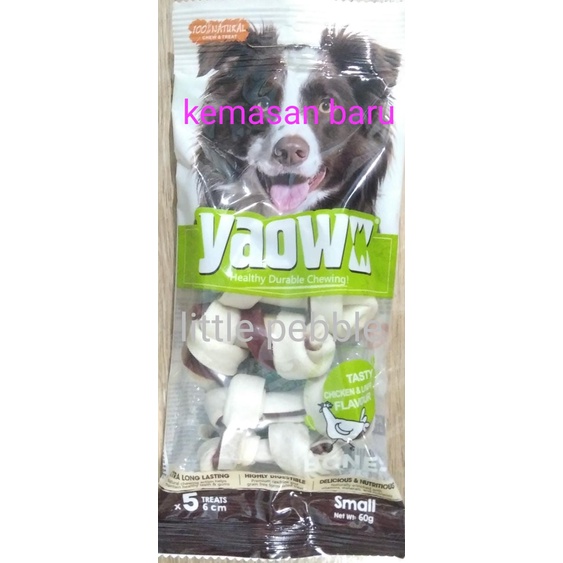 04195 Gnawlers Yaowo Knotted Bone 2.5&quot; 4pcs 60g Tulang Snack Anjing