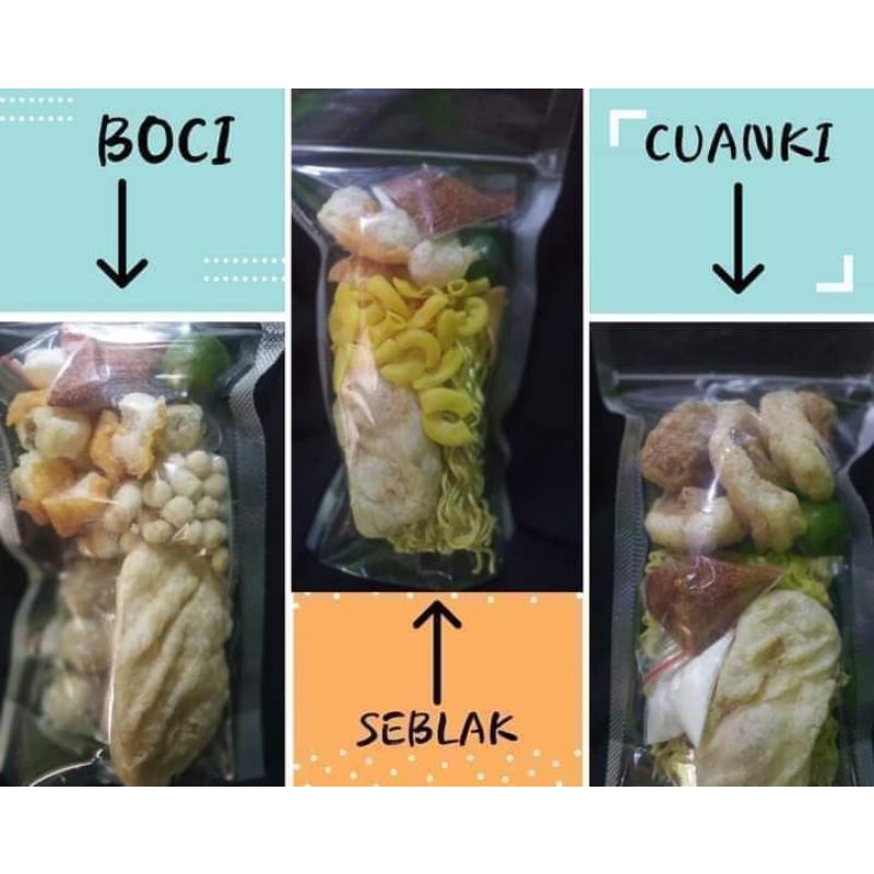 

PAKET mix 10 bungkus campur BOci tanpa mie, seblak instan dan cuanki mie