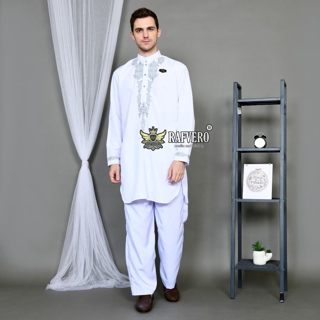 Koko Setelan Dewasa - Baju Koko Bordir - Baju Umroh Pria - Kurta Pakistan - Setelan Koko Bordir Pria