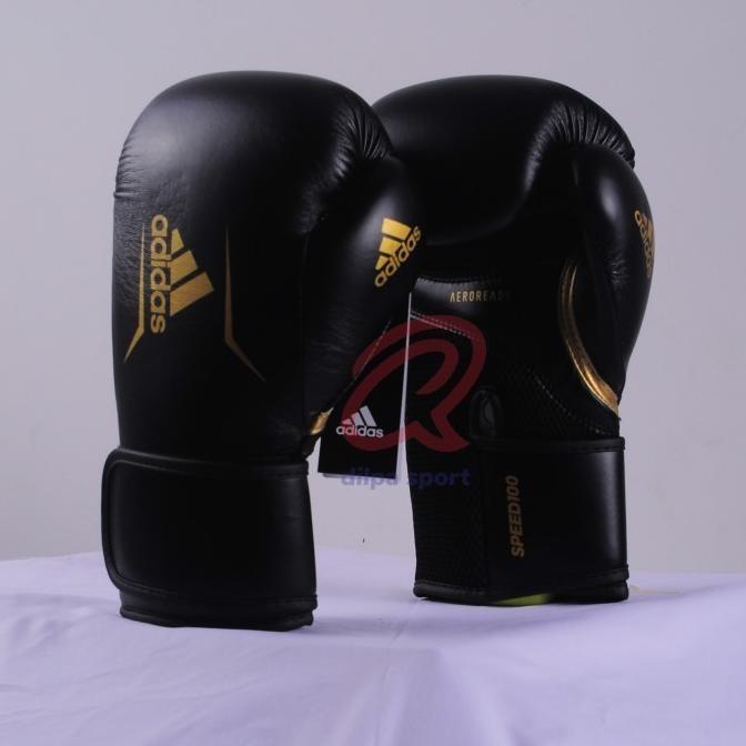 Sarung Tinju Adidas Speed 100 Boxing Gloves Black Gold