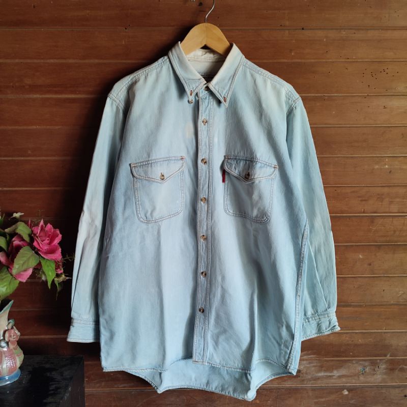 kemeja jeans lucky strike