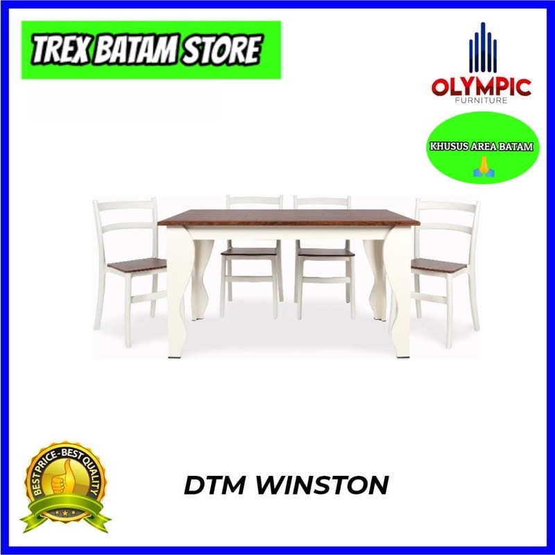 OLYMPIC DTM WINSTON MEJA MAKAN 4 KURSI (BATAM)