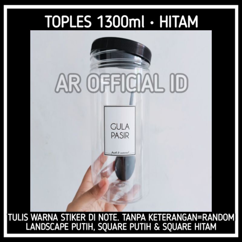 1300ml HITAM • TOPLES BUMBU DAPUR FREE SENDOK &amp; STIKER