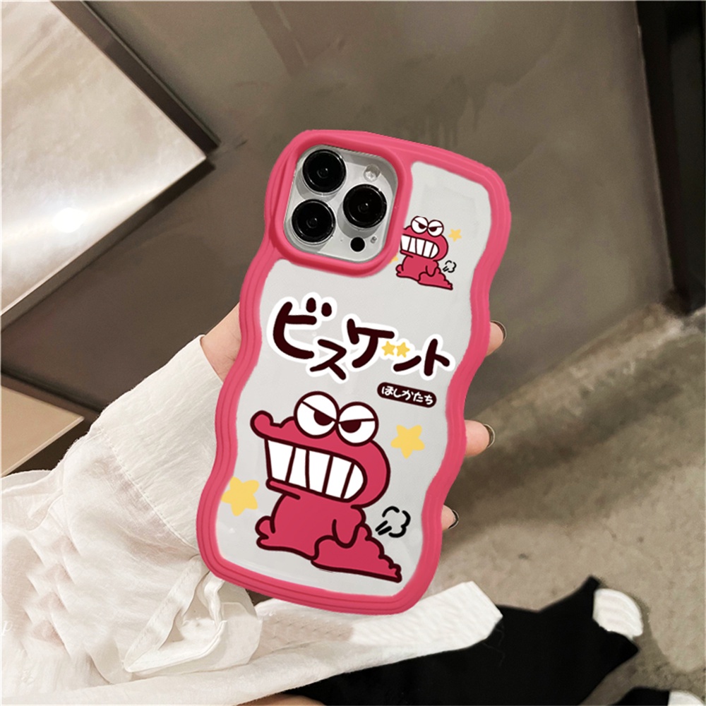 Kartun Couple Case Realme 10 C33 C30 C31 C35  C3 C2 Realme 8i 7i 5 5i 6i 7 Pro Pink Crocodile Wave Edge TPU Phone Case Cove