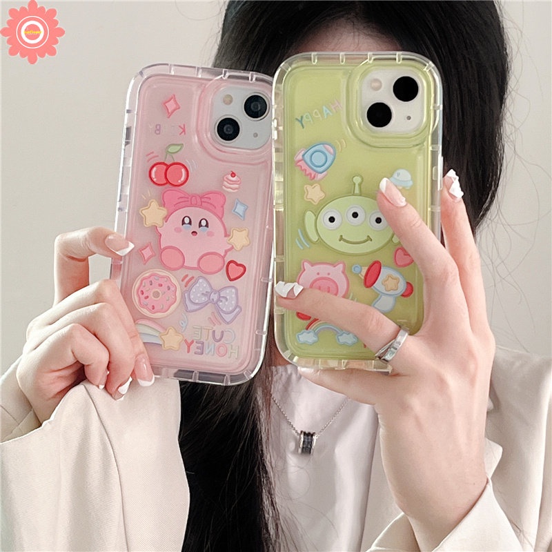 IPHONE Cute Toy Story Alien Buzz Lightyear Phone Case Kompatibel Untuk Iphone11 13 12 Pro MAX 14xr 7plus 78 6 6S Plus X XS MAX Shockproof Airbag Kartun Stiker Transparan Soft Cover