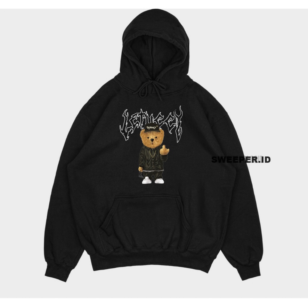 SWEATER HOODIE LETUCCY BEAR CREWNECK KOREAN STYLE BAHAN FLEECE