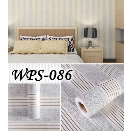 Wallpaper Sticker Salur Abu List Gold 45cm x 1meter