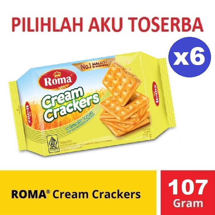 Biskuit Malkist Roma Cream Crackers @107 Gr - (HARGA PAKET ISI 6)