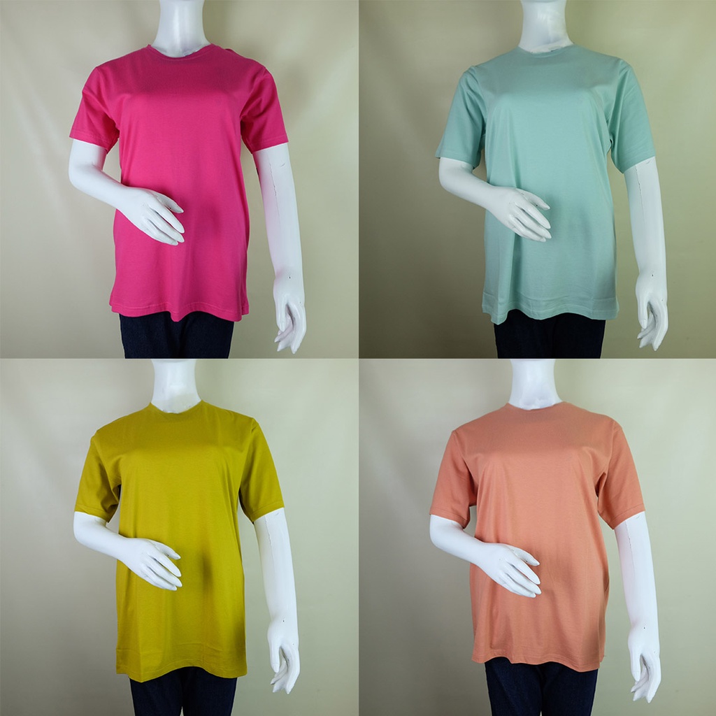 Kaos dewasa basic polos untuk wanita laki-laki bahan kaos katun combed 30s