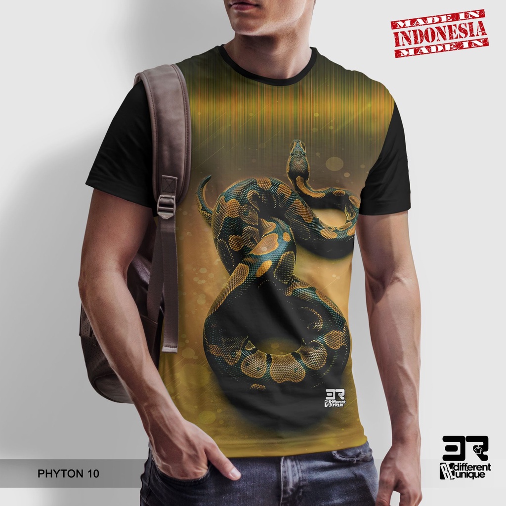 [ COD ] KAOS PRINTING GAMBAR ULAR PYTHON 10 BALLPYTHON - BAJU DISTRO ORIGINAL MOTIF SNAKE PITON RETI