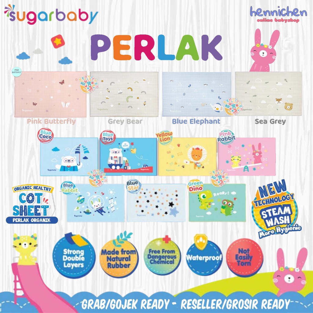 Perlak Bayi Sugar Baby / perlak SugarBaby / Mastela / Simson / Crown / snuggle (Perlak bayi Waterproof perlak karet Bayi untuk ompol)