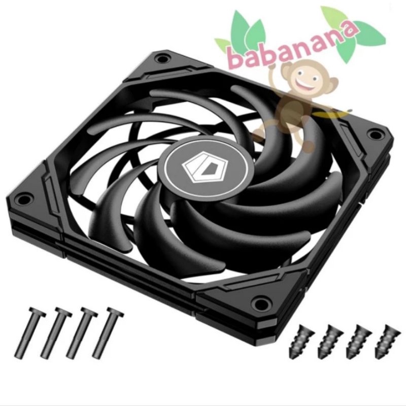 FAN ID COOLING 120MM NO-12015-XT BLACK PWM 4 PIN CASING PC KIPAS 4PIN SLIM