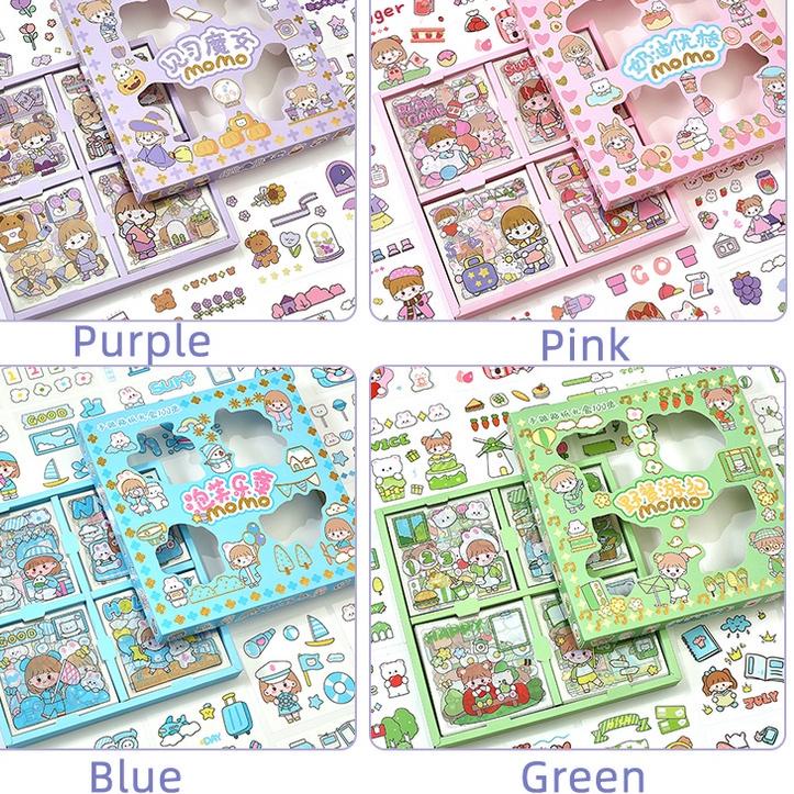 

[L-2Y ✔] 100 Lembar Stiker Motif Kartun Korea Lucu Anti Air Dekorasi Handbook Scrapbook DIY-viral