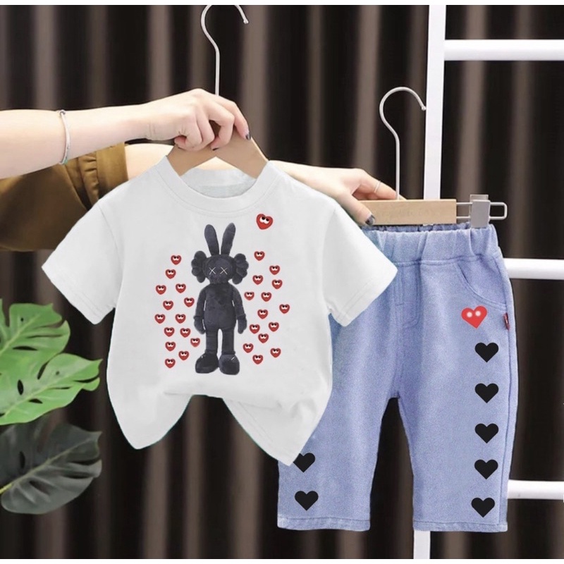 celana denim anak perempuan dan baju anak perempuan 1-5 tahun new harga grosir