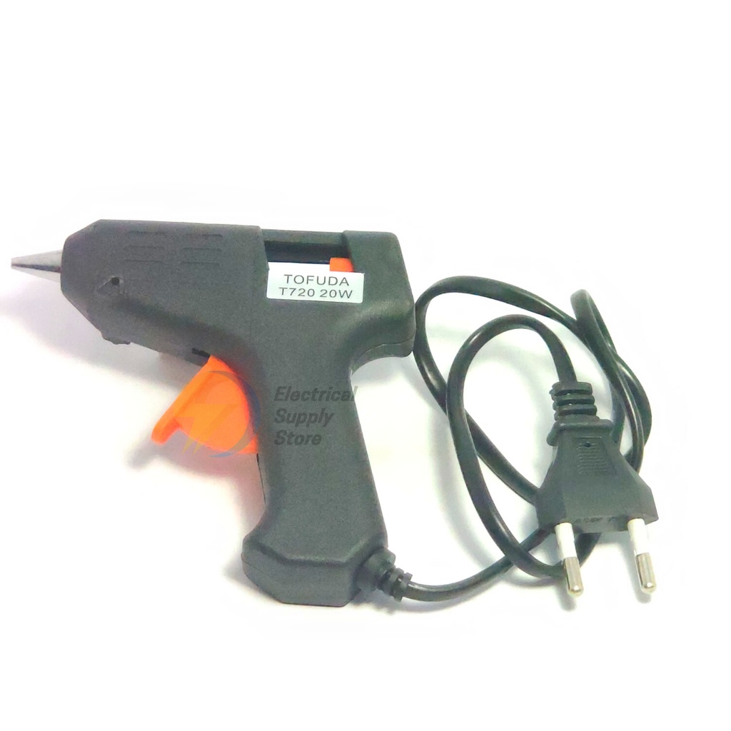 PAKET GLUE GUN / LEM TEMBAK 20W T720 TOFUDA &amp; REFILL GLUE GUN STICK PANJANG 27 CM DIAMETER 7 MM