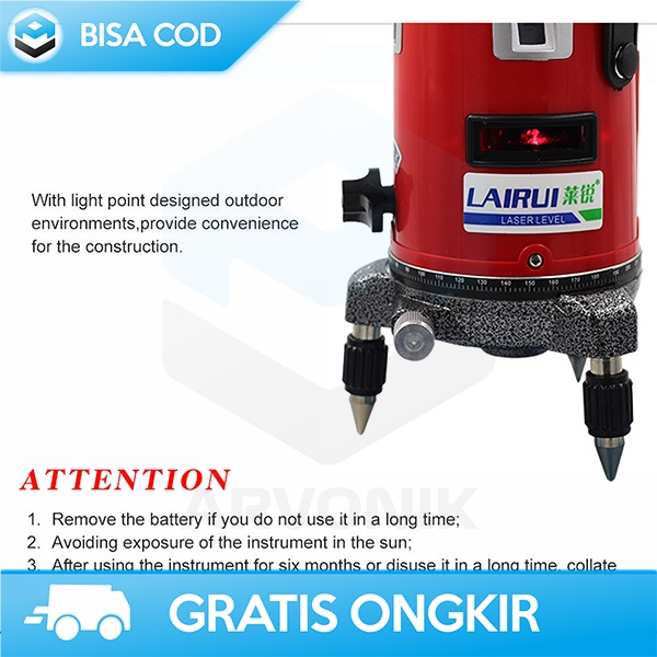 ALAT PENGUKUR KEMIRINGAN SELF LEVELING WATERPROOF DUSTPROOF 100-240V