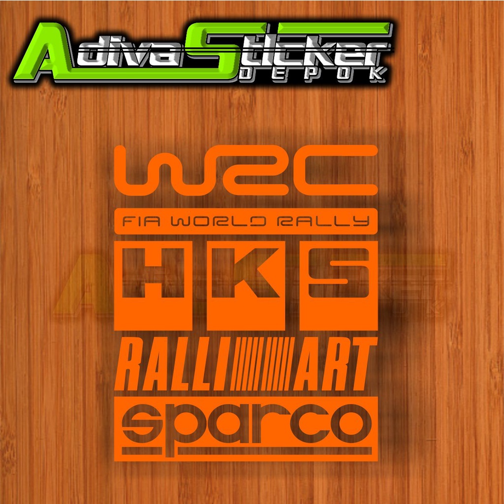 stiker sticker mobil set racing wrc ralliart hks set