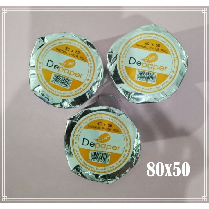 

KertasStruk Kasir Thermal Paper Roll Depaper 80x50(Min. 10 Roll)