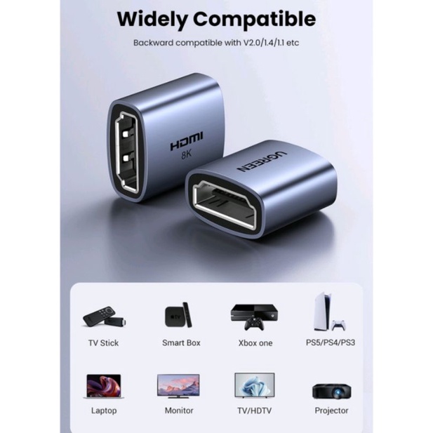 Konektor Hdmi Ugreen 90592 Sambungan Hdmi Female Adapter 8K 60Hz HD159