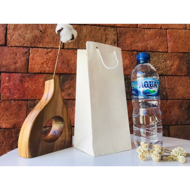 

paperbag my bottle souvenir botol polos putih tulang