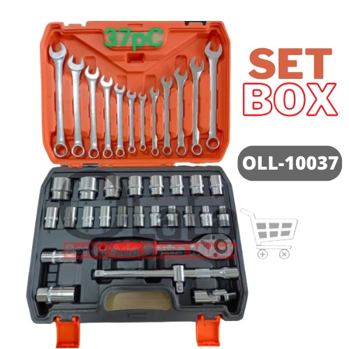 ( OJE ) KUNCI SOCKET SET + KUNCI RING PAS 37 IN 1  JS-10037