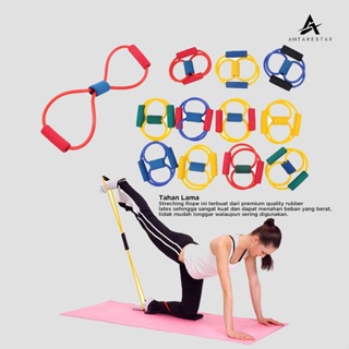 Tali Elastis Yoga Alat Olah Raga Elastic Band Fitness Gym Tali Karet Pilates Stretch Rope