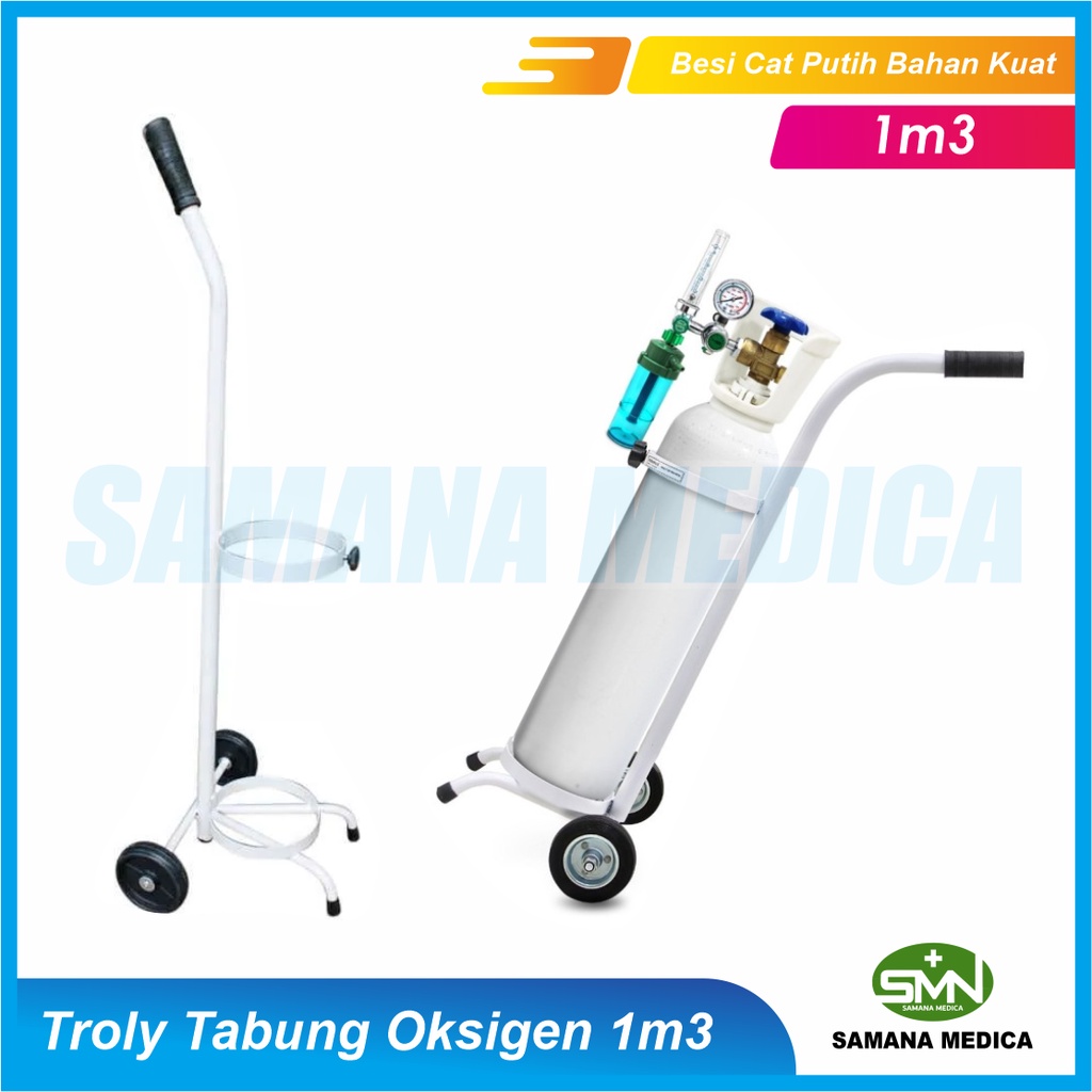 GOSEND ONLY - PAKET LENGKAP Alat Bantu Pernapasan Oksigen 1m³ + Trolley regulator