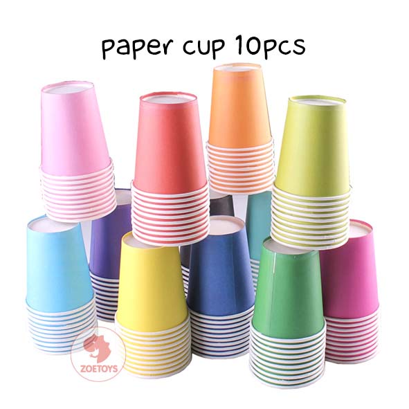 Zoetoys Paper Plate Cup 10 pcs | Birthday Party Decoration Kids |  Piring Gelas Kertas Motif Polos