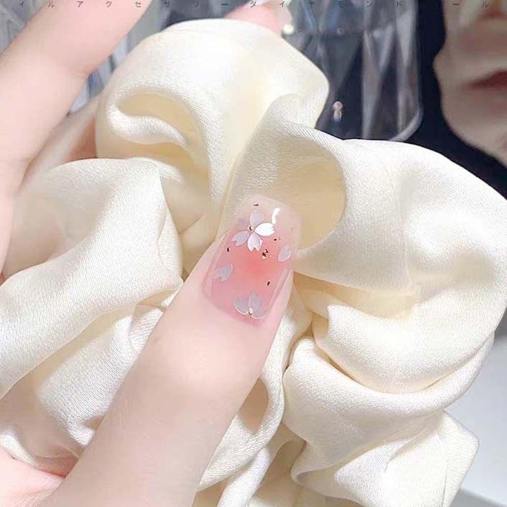 AUGUSTINA Agustina Bunga Kuku Payet Wanita Kuku Berlian Imitasi Manikur Aksesoris Jepang Nail Art Bunga Sakura Nail Sequin