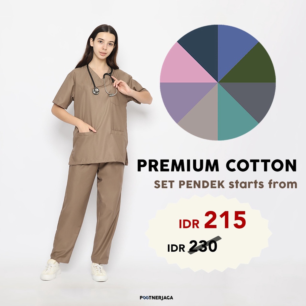 [PREMIUM COTTON] Scrub/ Baju Jaga/ Baju OK/ Scrub Dokter/ Tenaga Medis