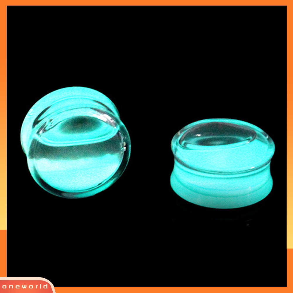 [WONE] Luminous Bening Akrilik Cair Daging Terowongan Telinga Saddle Plug Piercing Perhiasan