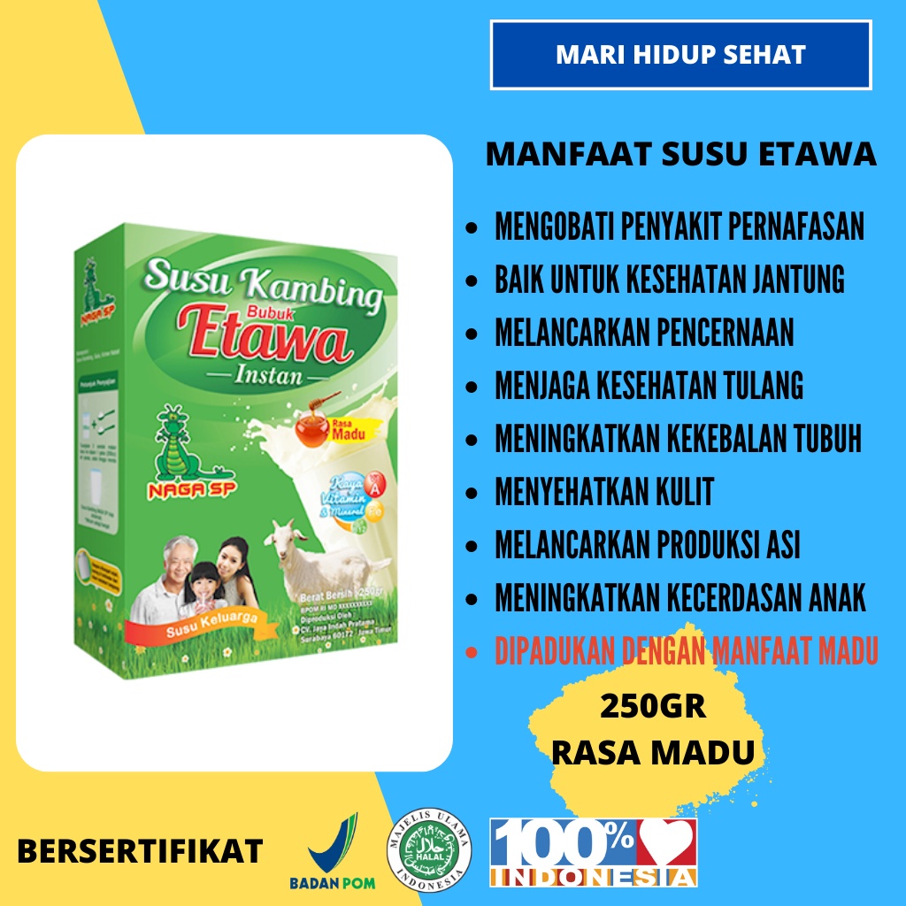 

Susu Kambing Etawa Naga SP 250 Gram Rasa Madu