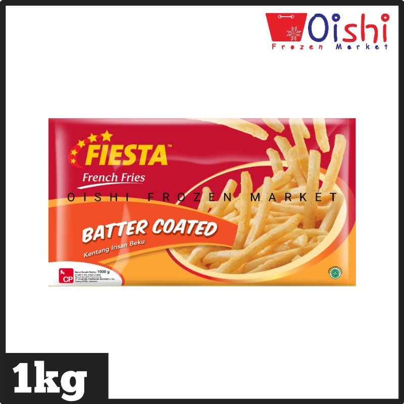 

Fiesta Shoestring French Fries Batter Coated (Kentang Goreng Lapis Keju) 1kg