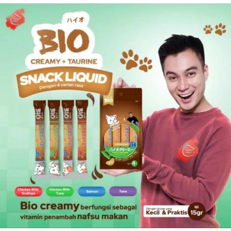 cemilan kucing bio creamy treats 60gr snack untuk kucing