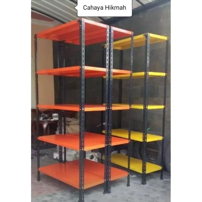 Rak Besi Ukuran 120X60X200 cm 5 Ambalan + Kaki Karet paling dicari