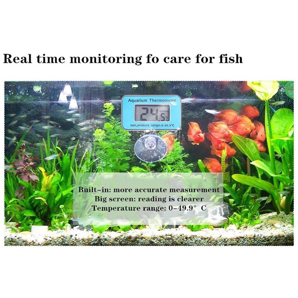 POPULAR Populer Termometer Aquarium Ikan Tangki Suhu Air Dengan Suction Cup Pengukur Suhu Tahan Air