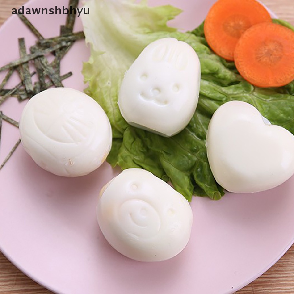 Adawnshbhyu 2 Pcs Cetakan Telur Rebus Cetakan Telur Kartun Lucu 3D Egg Ring Mold Bento Maker Cutter Egg Tool ID