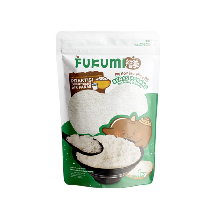 

Fukumi Konjac Rice / Shirataki atau Beras Porang 1Kg Pouch