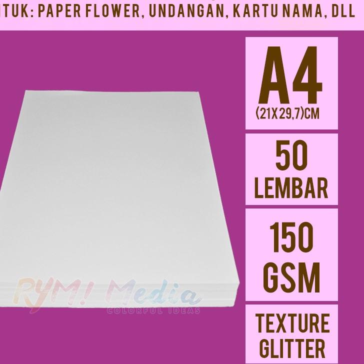 

Trendy Jasmine Putih Glitter 150 gsm A4 isi 50 lembar / Kertas Jasmin Paper Flower 150 gram ,,