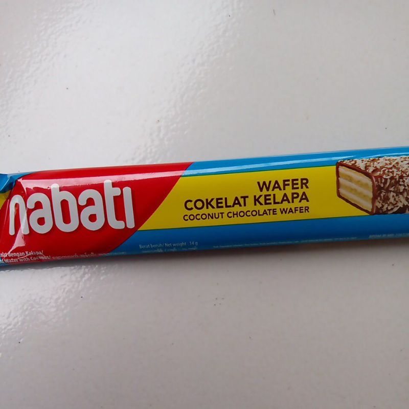 Nabati Klapa Coated Wafer Cokelat Kelapa 14 gram SATUAN