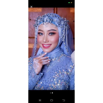 headpeace mutiara viral ,hiasan hijab /kpala pengantin / crown/Bandu mutiara hiasan juntai permta