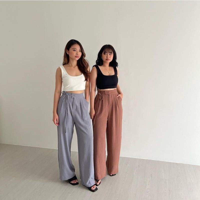 BEFAST - ZRX Celana JORA Pants Crincle / CANCER PANTS / OLIVER BOW / Celana Kulot Wanita Trendy / Fashion  Wanita Ala Style Korean / Celana Panjang Polos Formal / Pakaian Casual Remaja ABG / Kulot Terlaris / Termurah