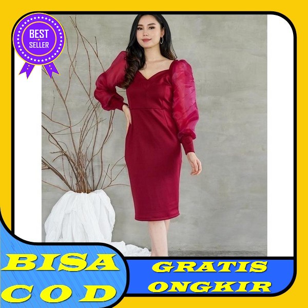 Terbaru - Party Dress Anak Remaja Merri 12-17Thn - Nv16 - Dress Batik Anak Tanggung - Dress Natal An