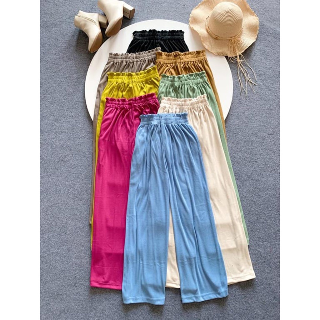 Tq88indonesia Fashion Celana Cullote Wanita Terbaru / RJT Meeranda Kulot Knit Highwaist RAJUT / Celana Panjang Polos / Celana Casual Cewek / Ootd