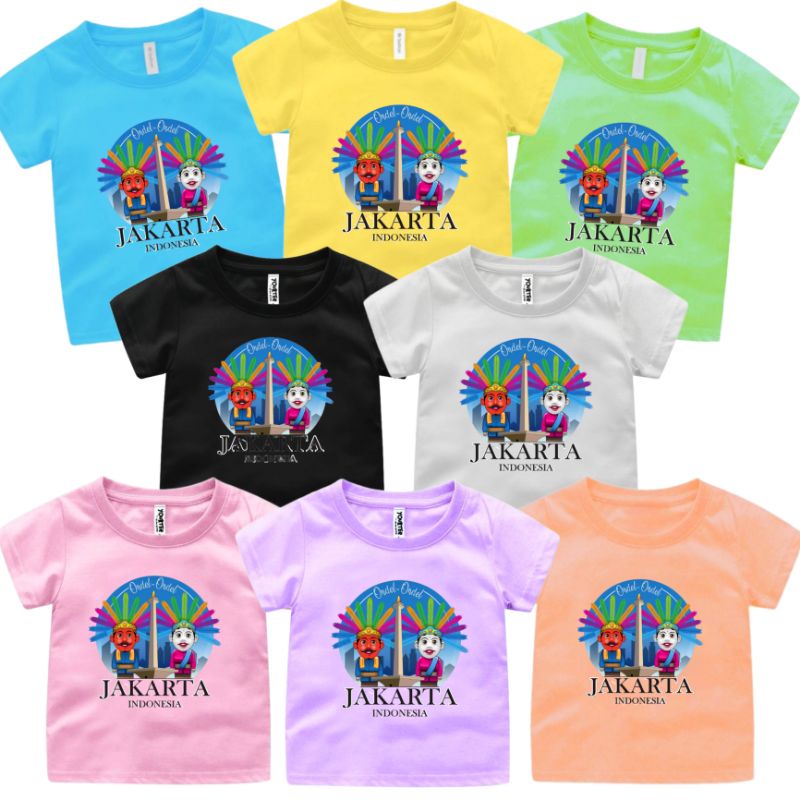 KAOS ONDEL ONDEL JAKARTA ANAK CEWEK-COWOK 1-12TAHUN/PAKAIAN ANAK PEREMPUAN DAN LAKI LAKI baju kaos o