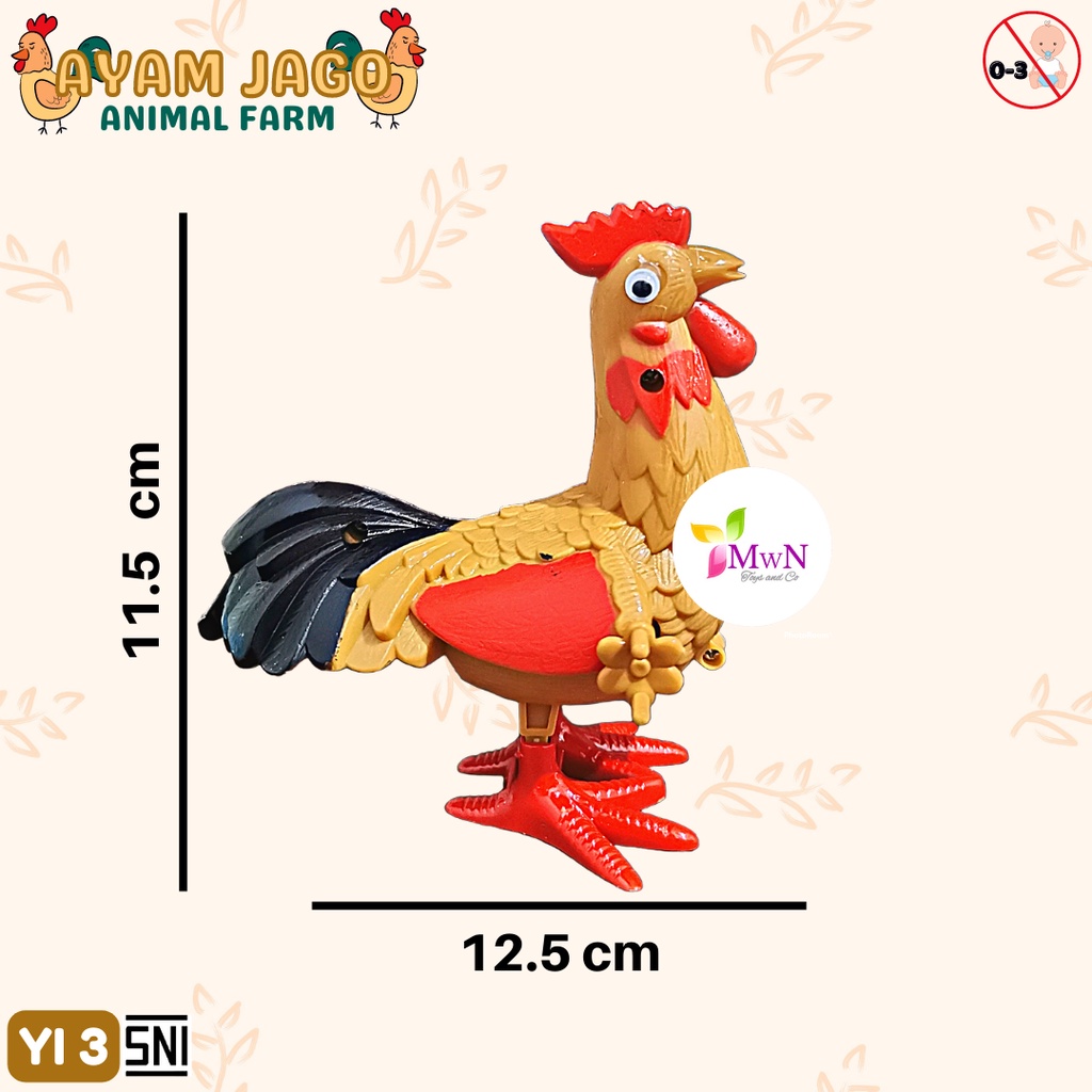 MWN Mainan Anak Putar Jalan Bentuk Ayam Jantan YI3