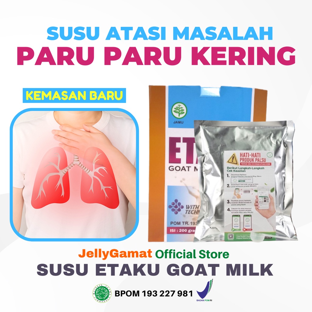 

ETAKU GOATMILK Obat Paru Paru Kering-Bronkitis-Infeksi Paru Paru-Asma-Sesak Nafas-Susu Kambing Bubuk
