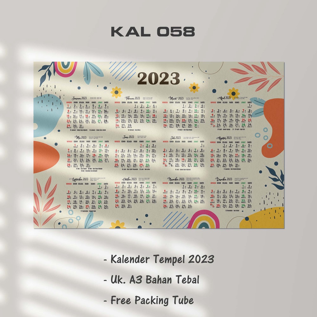 

Hanabi Kalender Dinding 2024 / Kalender Tempel Custom KAL56